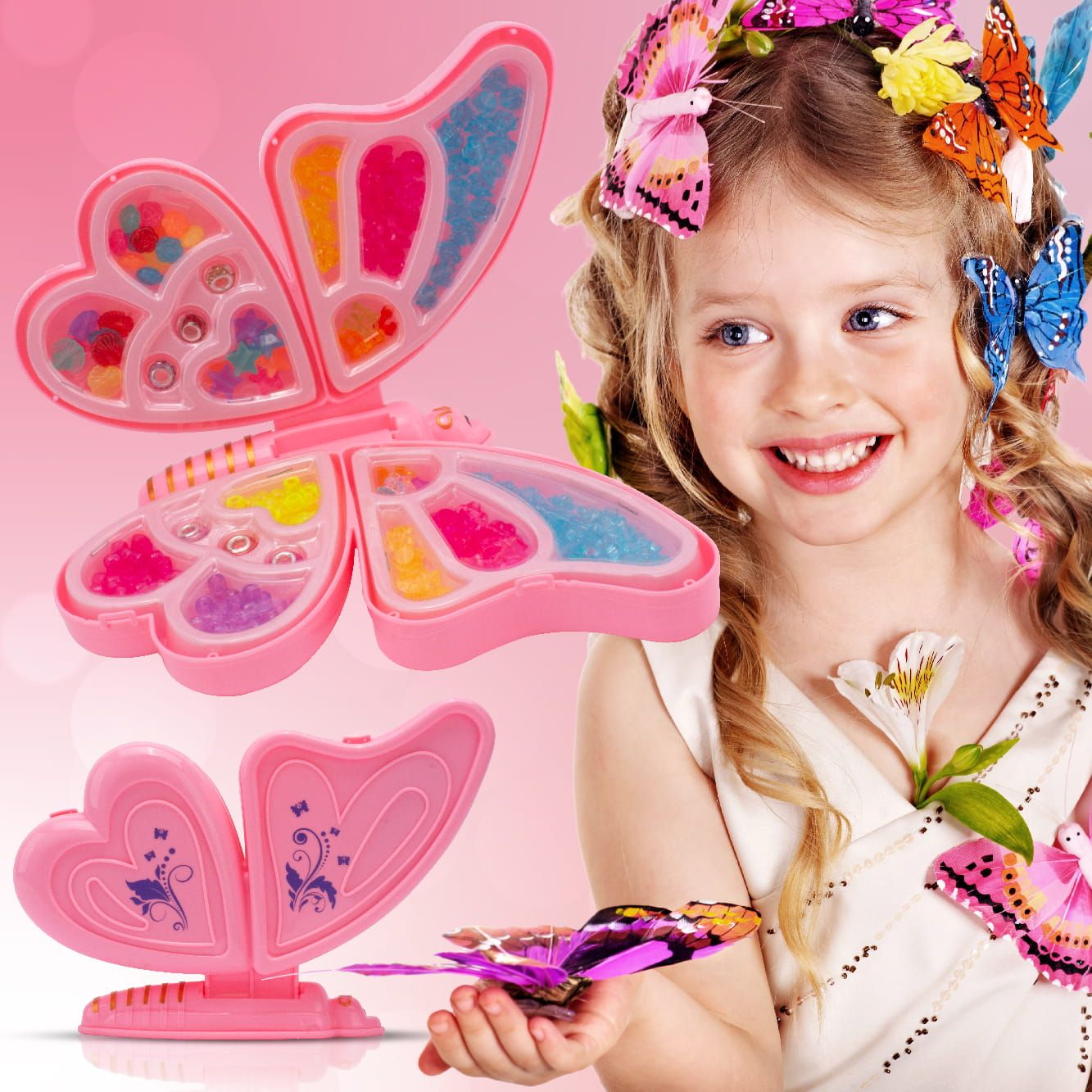 Zestaw do robienia bransoletek biżuterii koraliki Diy Motyl 2w1 Sun Baby
