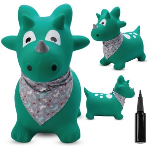 Skoczek dla dzieci do skakania z pompką Dino zielony z bandaną Sun Baby II gatunek Skoczek dla dzieci do skakania z pompką Dino zielony z bandaną Sun Baby II gatunek